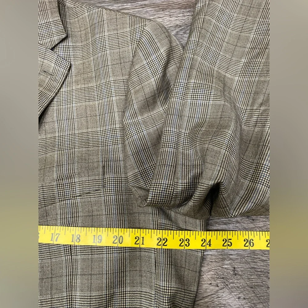 Peter Millar‎ Men's Wool Windowpane Plaid Blazer Sport Coat Jacket Sz 46R